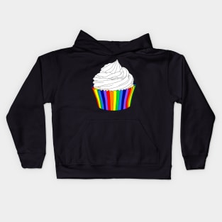 Rainbow Cupcake with Vanilla Icing Kids Hoodie